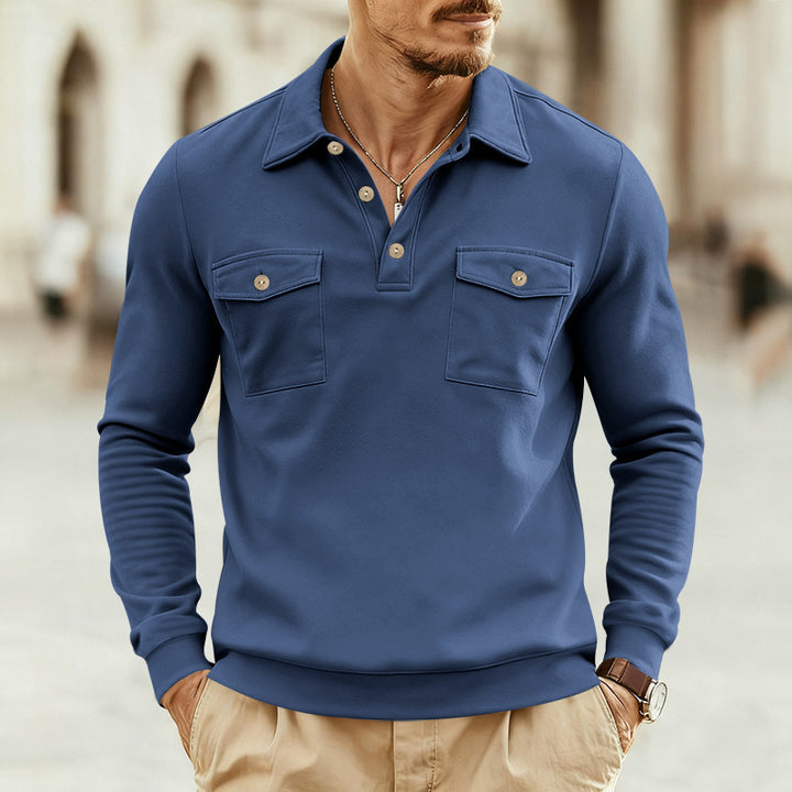 Herren lässiger Pullover mit zwei praktischen Brusttaschen Echoarchiv