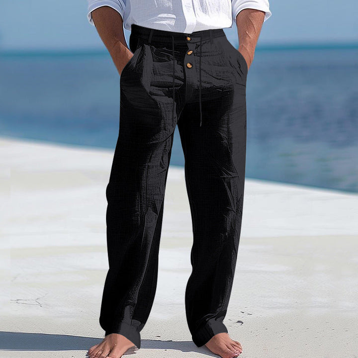 Herren lässige Hose mit hohem Bund und bequemen Taschen Echoarchiv