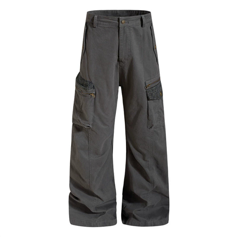 Damen weite Culotte-Cargohose mit Multi-Taschen und Textur-Einsätzen Echoarchiv