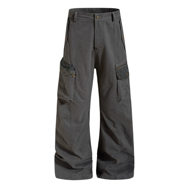 Damen weite Culotte-Cargohose mit Multi-Taschen und Textur-Einsätzen Echoarchiv
