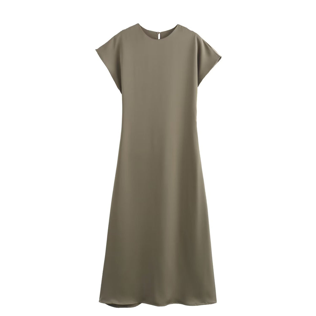 Damen elegantes Maxikleid mit fließendem Schnitt und modernem V-Ausschnitt Echo Archiv