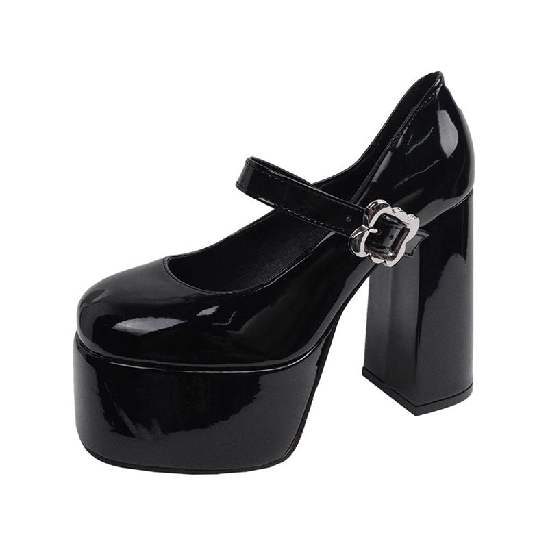 Damen Plateau-Mary-Jane Pumps mit hoher Plattform und sculpted Blockabsatz – Lioré