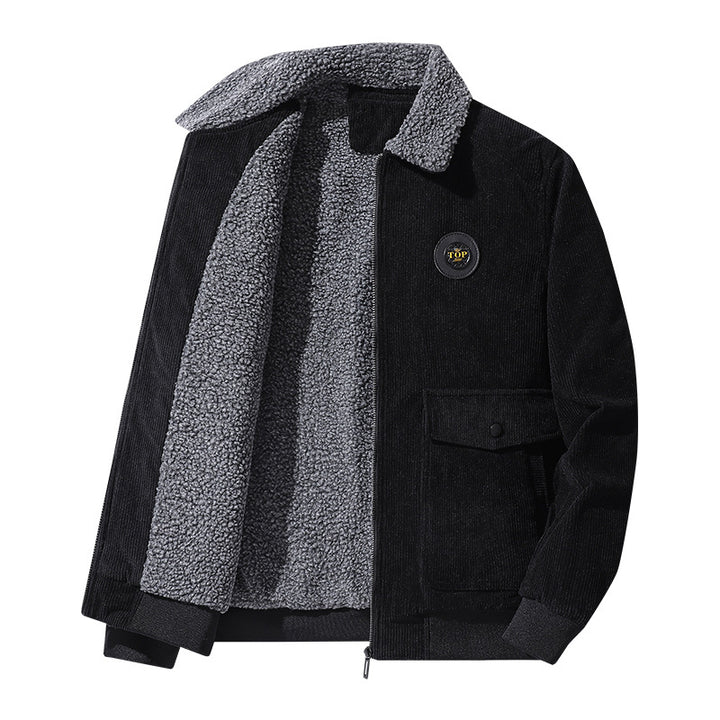 Herren Cord-Blouson mit Teddyfutter, Pattentaschen und Stehkragen Echoarchiv