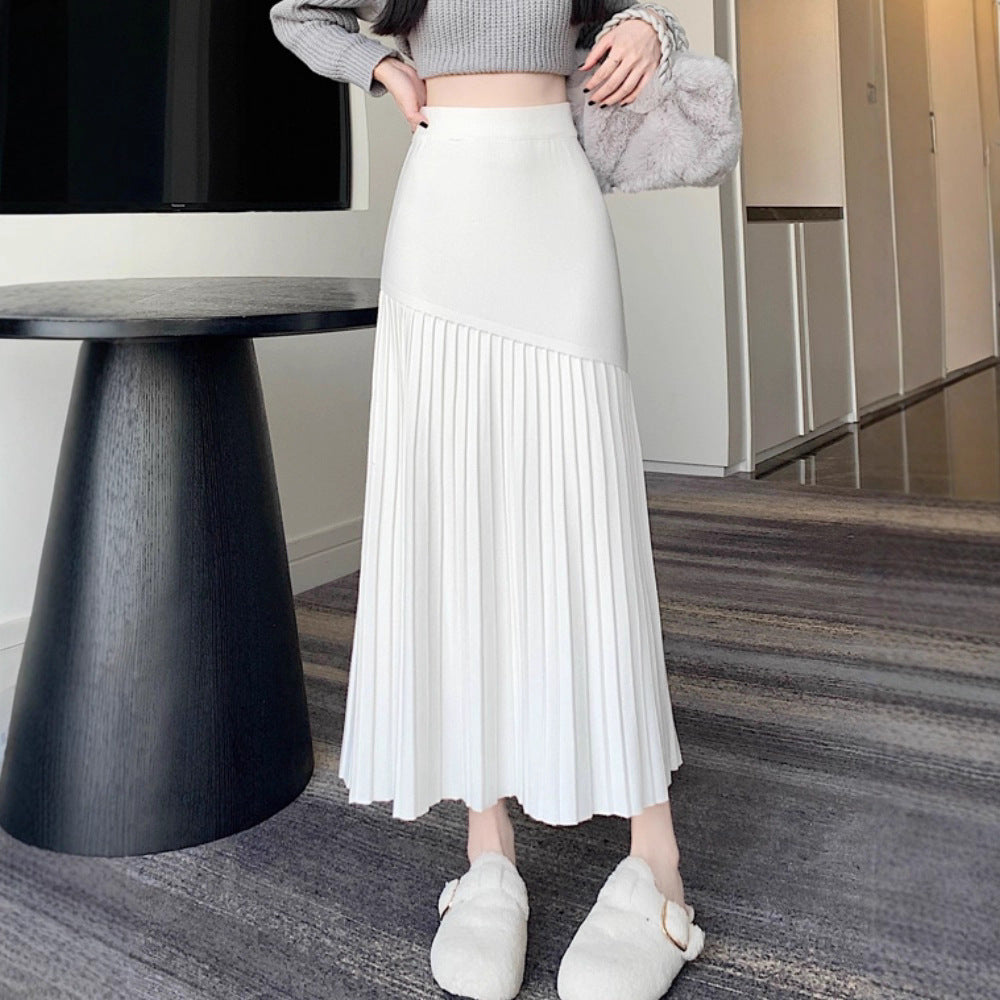 Damen Plissierter Maxirock mit asymmetrischem Design Echo Archiv
