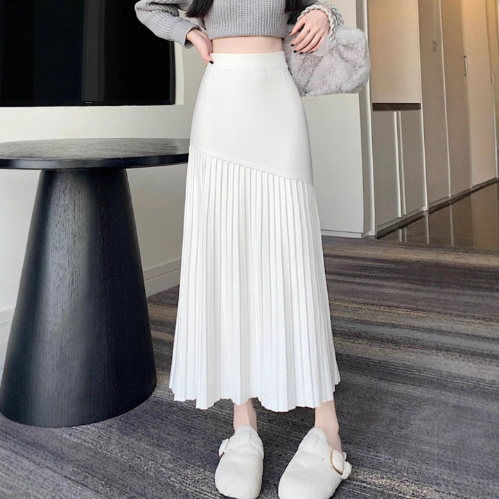 Damen Plissierter Maxirock mit asymmetrischem Design Echo Archiv