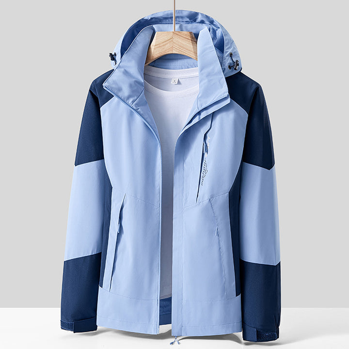 Unisex Atmungsaktive Softshell-Outdoorjacke im Colorblock-Design mit regulierbarer Kapuze und verdecktem Zweiwege-Reißverschluss Echo Archiv
