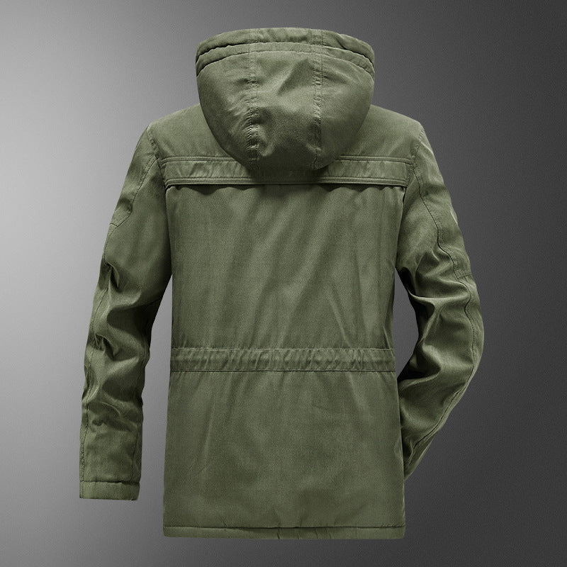 Herren gefütterter Kapuzenparka mit Thermo-Teddyfutter, winddichter Baumwollmix-Außenschale und Mehrfachtaschen Echo Archiv