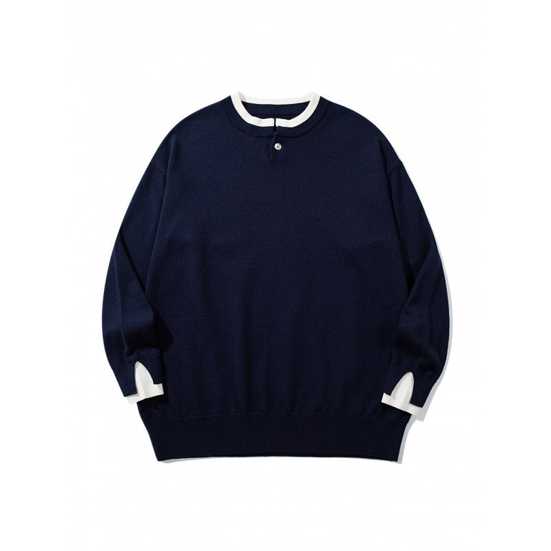 Unisex Oversize Feinstrickpullover mit Henley-Knopfleiste und Schlitzbündchen Echo Archiv