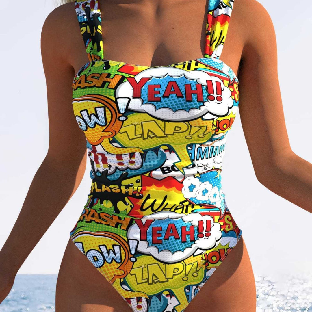 Damen Einteiliger Badeanzug mit innovativem Animal-Print und hohem Beinausschnitt Echo Archiv