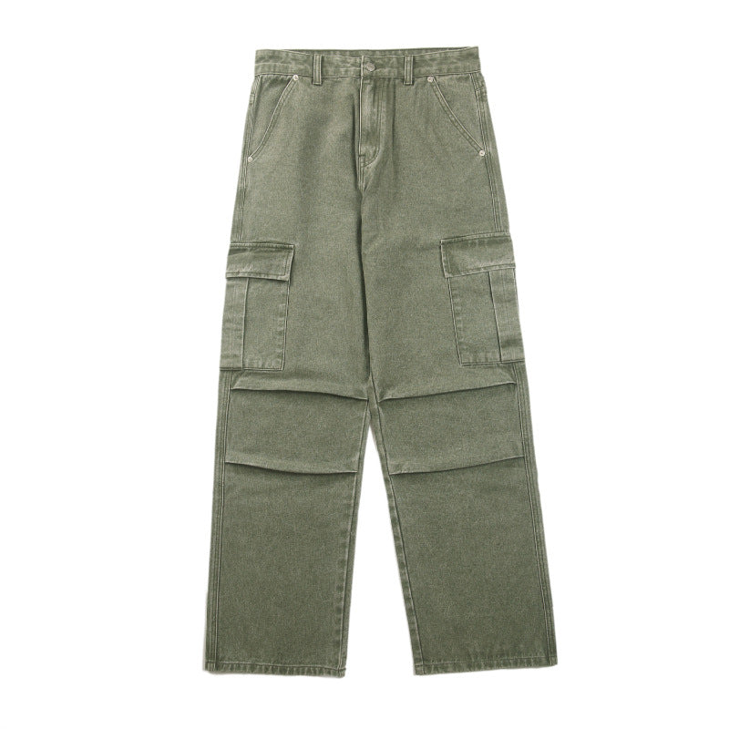 Herren Gerade Cargohose aus schwerem Baumwoll‑Twill mit Kniefalten und großen Klappentaschen Echo Archiv