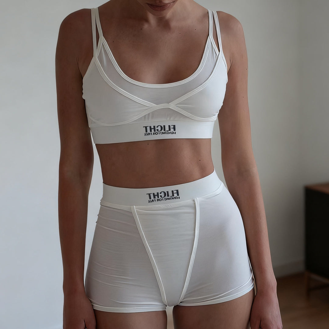 Damen Sportliches Unterwäsche-Set mit modischem Crop-Top und bequemen Shorts Echo Archiv