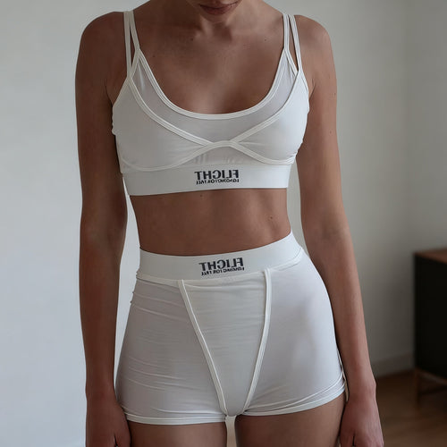 Damen Sportliches Unterwäsche-Set mit modischem Crop-Top und bequemen Shorts Echo Archiv