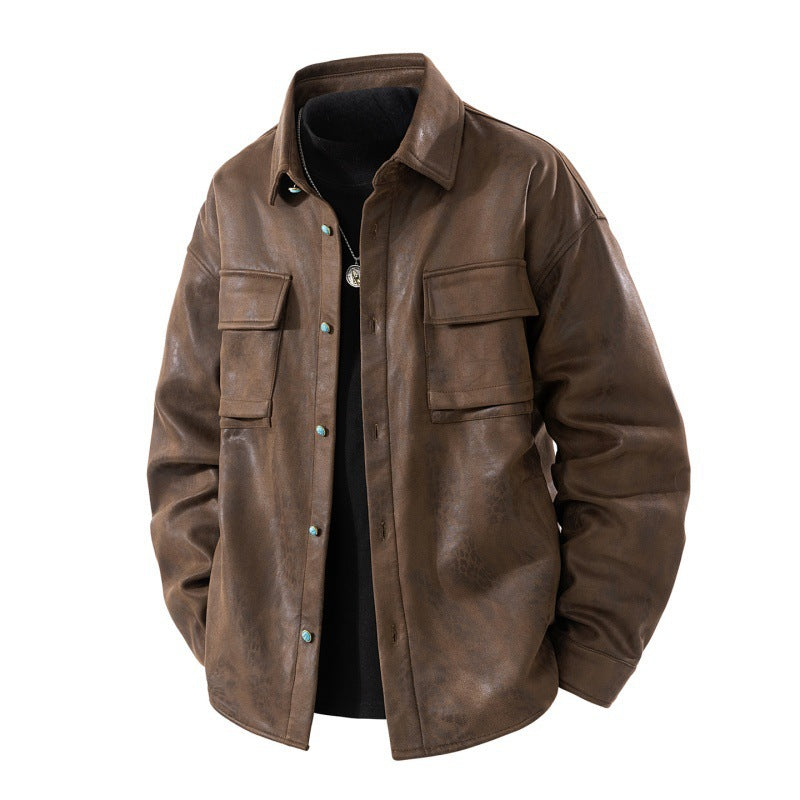 Herren Lässige Lederjacke Echo Archiv