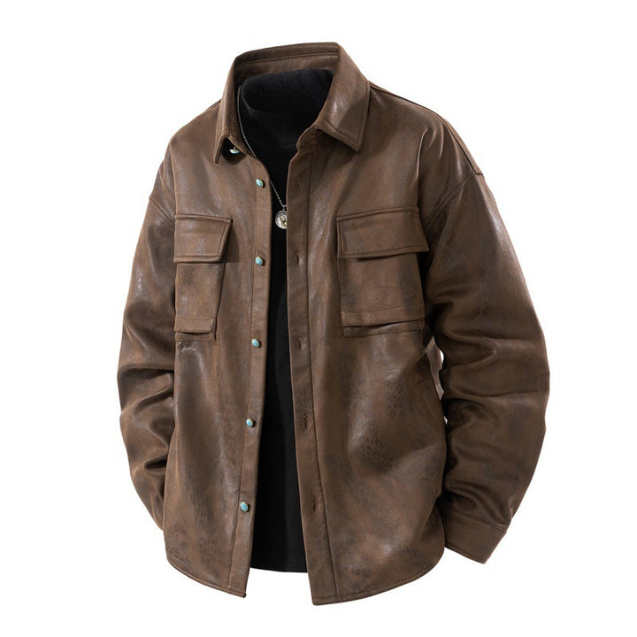 Herren Lässige Lederjacke Echo Archiv
