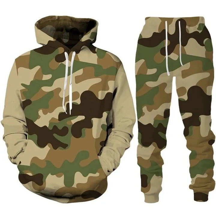 Herren Stylisches Kapuzensweatshirt und Jogginghose Set Echoarchiv