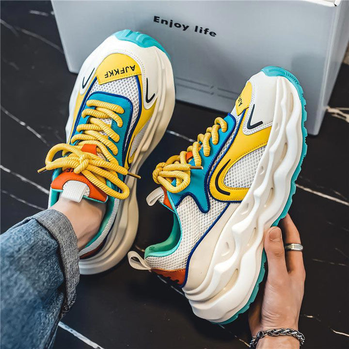 Damen Voluminöse Retro-Chunky-Sneaker mit atmungsaktivem Mesh-Overlay und skulpturaler Komfortsohle – Névara