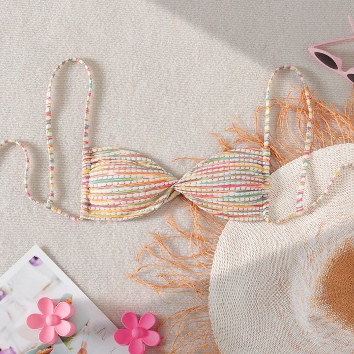 Damen Bandeau-Bikini mit bunten Perlendetails Echo Archiv