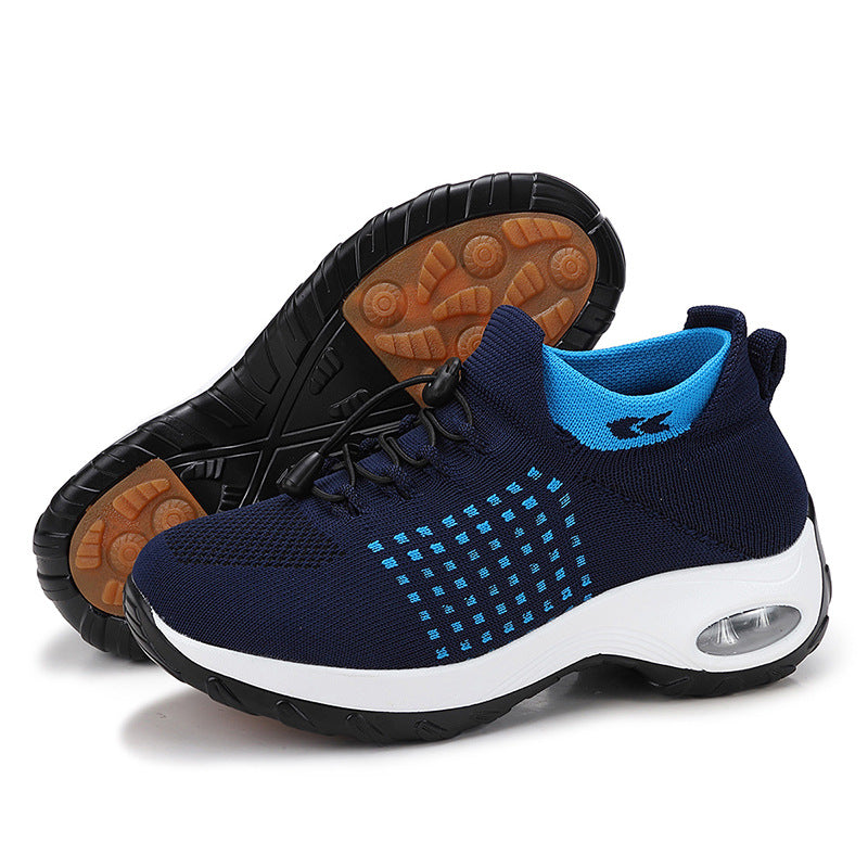 Damen nan atmungsaktive gestrickte Plateausneaker mit Luftkissenfederung und elastischem Schaft Echo Archiv