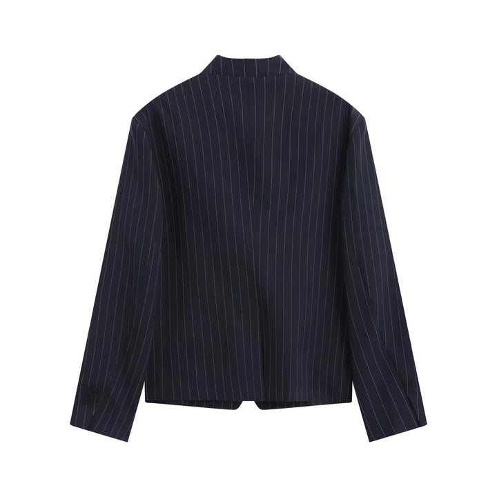 Damen Asymmetrischer Kurzblazer mit Stehkragen und verdeckter Knopfleiste Echo Archiv