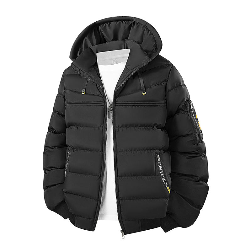 Herren Steppjacke mit Kapuze, winddichter Thermoisolierung und Utility-Taschen Echo Archiv