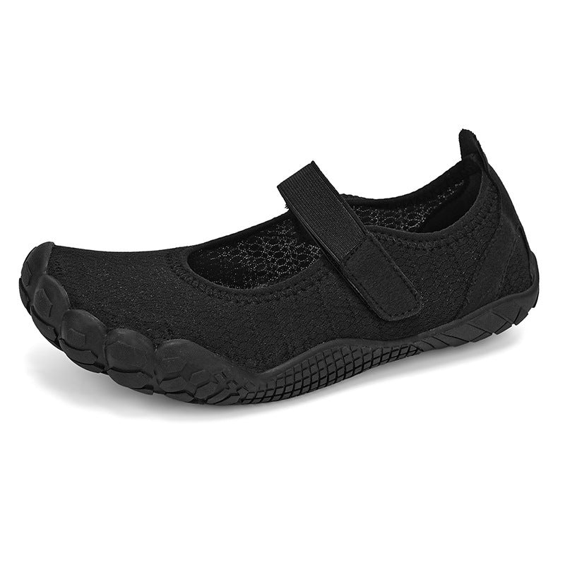 Damen Leichter Strick-Mary-Jane-Slipper mit Klettverschluss und flexibler Barfußsohle – Lioré