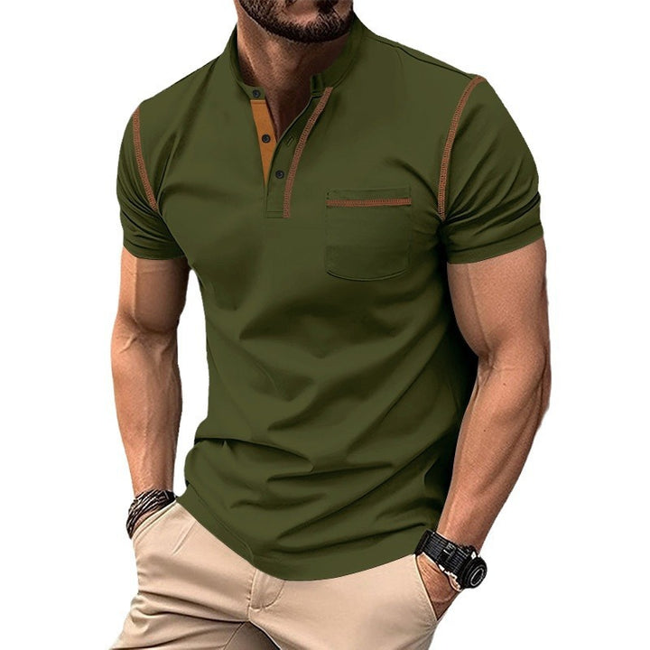 Herren modernes Polohemd mit funktionalen Details und Brusttasche Echoarchiv
