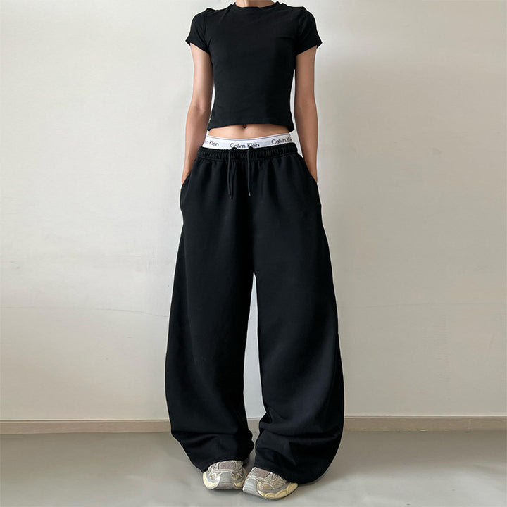 Damen Extraweite High‑Waist Sweathose aus Baumwollmix mit Tunnelzug Echo Archiv