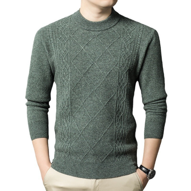 Herren hochwertiger Strickpullover mit diamantartigem Muster Echoarchiv