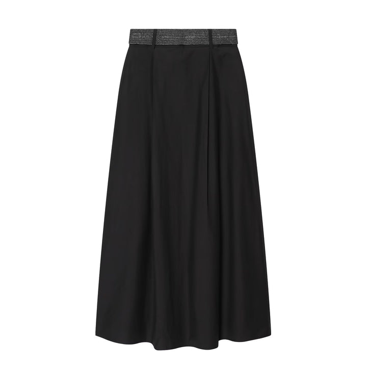 Damen High-Waist Maxirock mit Kellerfalten und dekorativem Taillengürtel Echo Archiv
