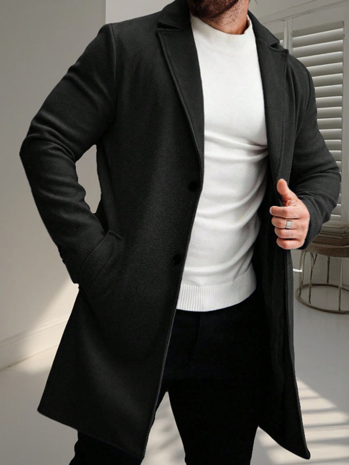 Herren eleganter Wollmantel mit schmaler Silhouette Echoarchiv