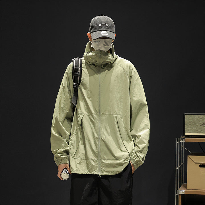 Herren leichte und atmungsaktive Freizeitjacke mit verstellbarem Kapuzenkragen Echoarchiv