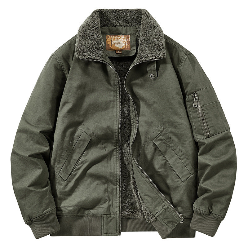 Herren Teddygefütterte Pilot-Bomberjacke mit Sherpa-Innenfutter und Ärmeltasche Echo Archiv