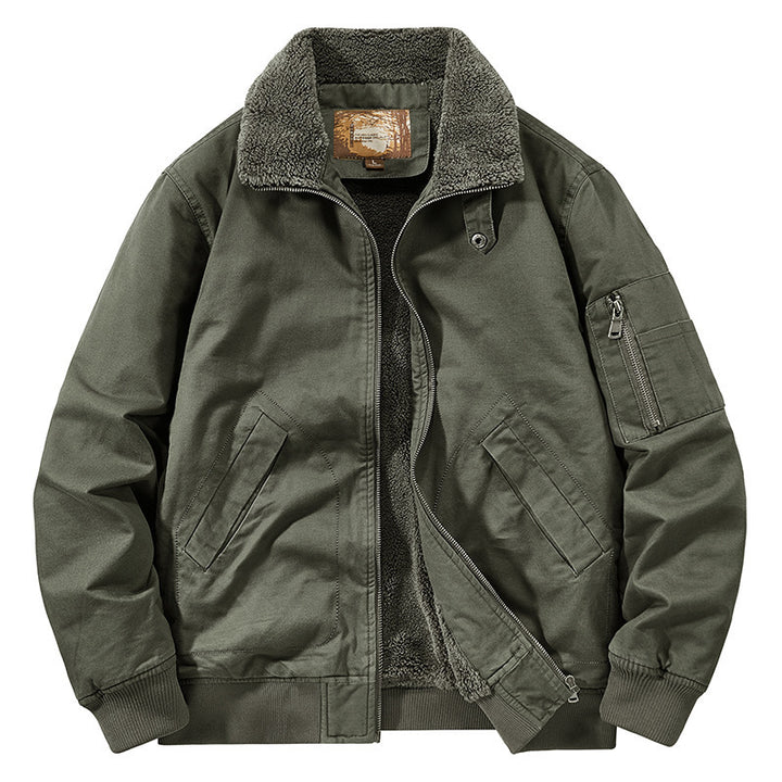 Herren Teddygefütterte Pilot-Bomberjacke mit Sherpa-Innenfutter und Ärmeltasche Echo Archiv