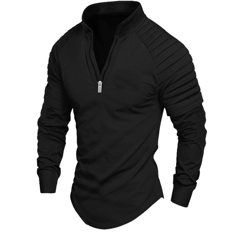 Herren Sportliches Langarmshirt mit Stehkragen und Reißverschluss Echoarchiv