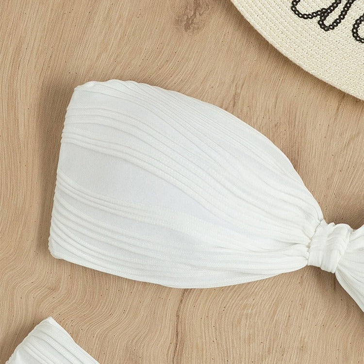 Damen Bandeau-Bikini mit stilvollem Rüschendetail und hohem Taillenschnitt Echo Archiv