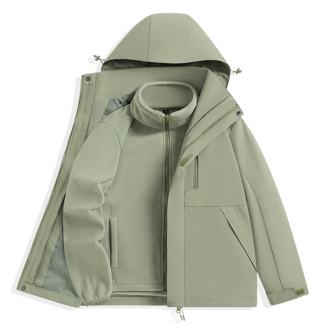 Herren zweilagiger Outdoorparka mit herausnehmbarer Fleece-Innenjacke und Kapuze Echo Archiv
