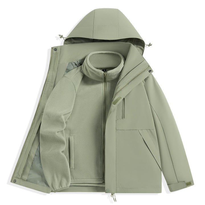 Herren zweilagiger Outdoorparka mit herausnehmbarer Fleece-Innenjacke und Kapuze Echo Archiv