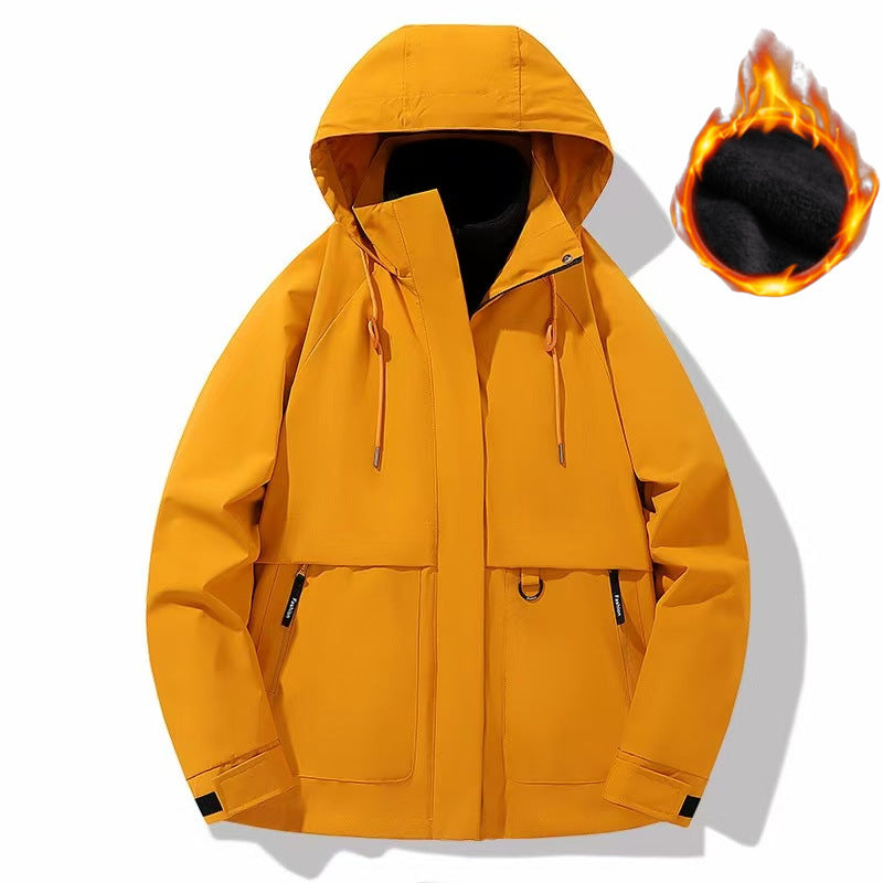 Herren Wattierte Softshell-Funktionsjacke mit Kapuze, Fleece-Innenfutter & verdecktem Reißverschluss Echo Archiv