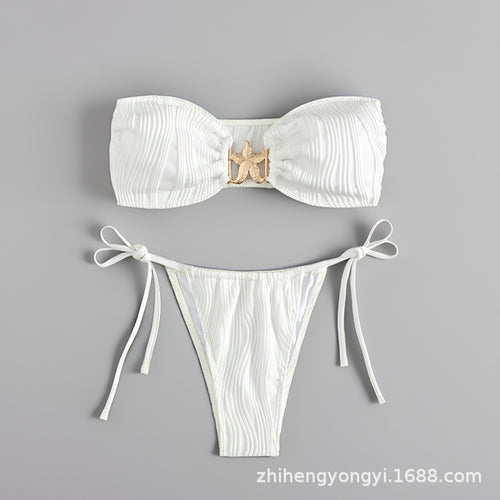 Damen Bandeau-Bikini mit dekorativem Muschelverschluss Echo Archiv