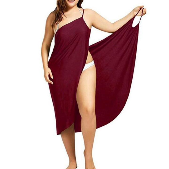 Damen nan vielseitiges Strand-Pareo-Wickelkleid mit Spaghettiträgern und asymmetrischem Saum Echo Archiv