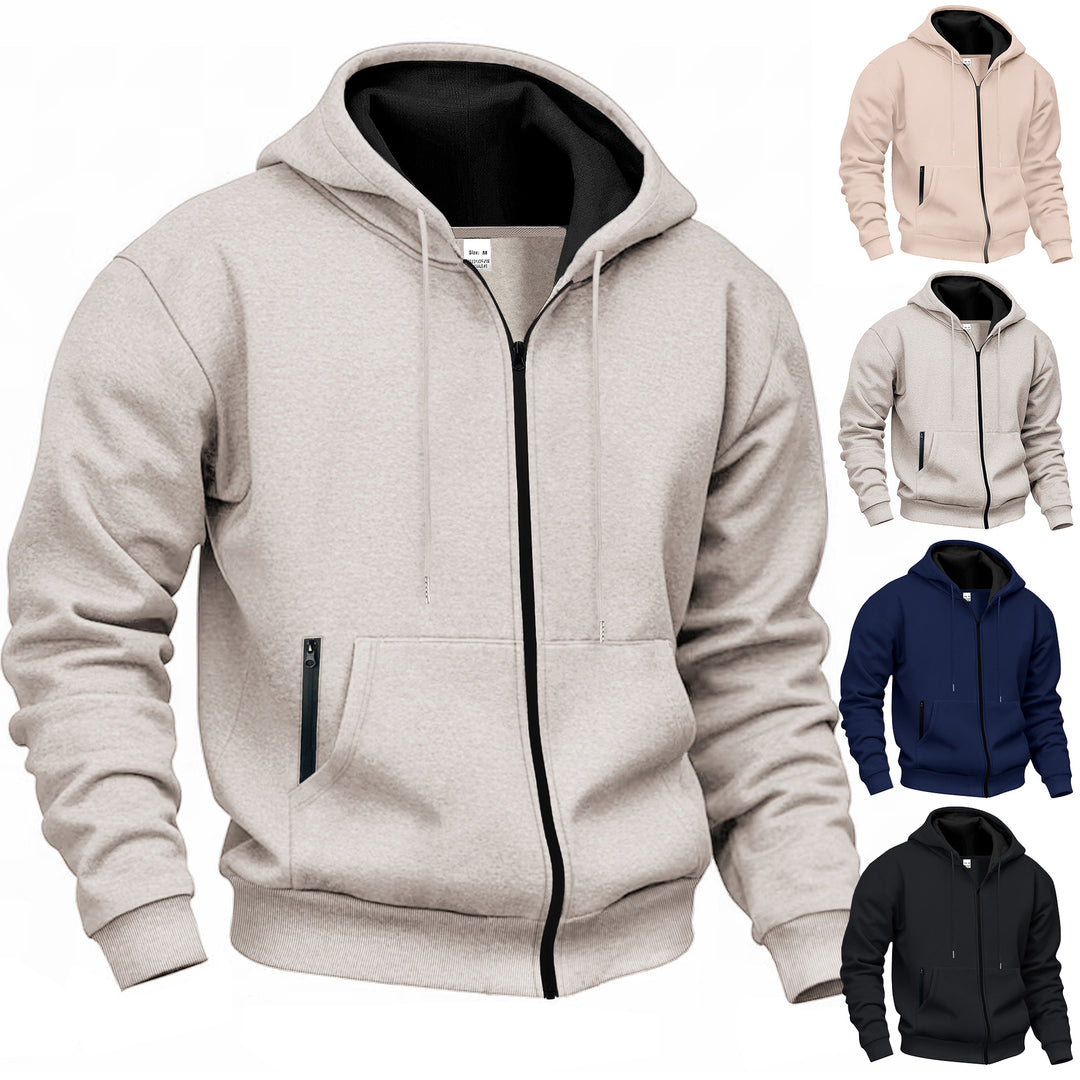 Herren Sweatjacke mit hohem Stehkragen und praktischen Reißverschlusstaschen Echoarchiv