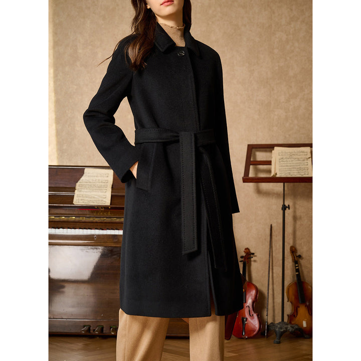 Damen Eleganter und stilvoller Wollmantel Echoarchiv