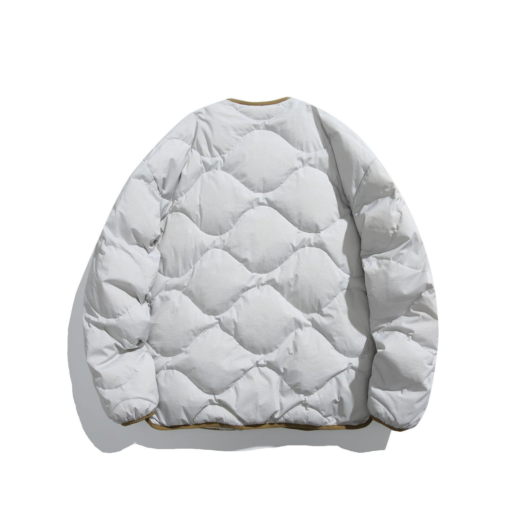 Unisex Boxy gesteppte Liner‑Jacke im Oversize‑Stil mit Rundhalsausschnitt Echoarchiv
