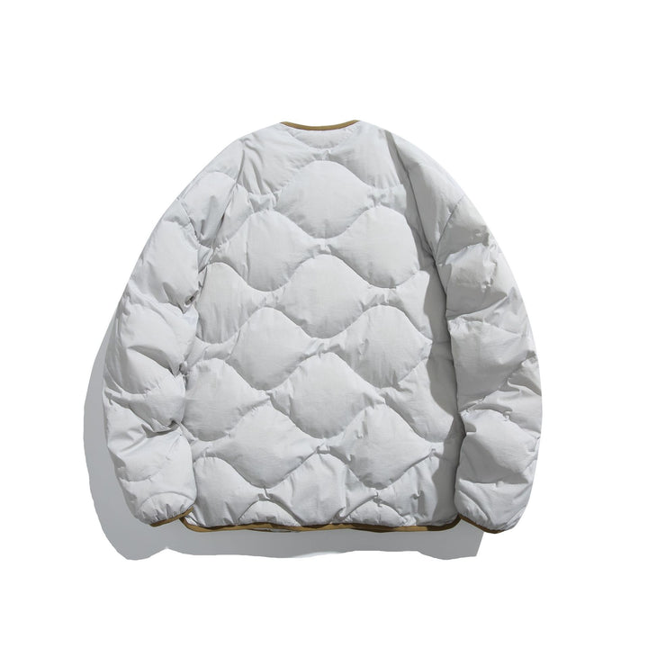Unisex Boxy gesteppte Liner‑Jacke im Oversize‑Stil mit Rundhalsausschnitt Echoarchiv