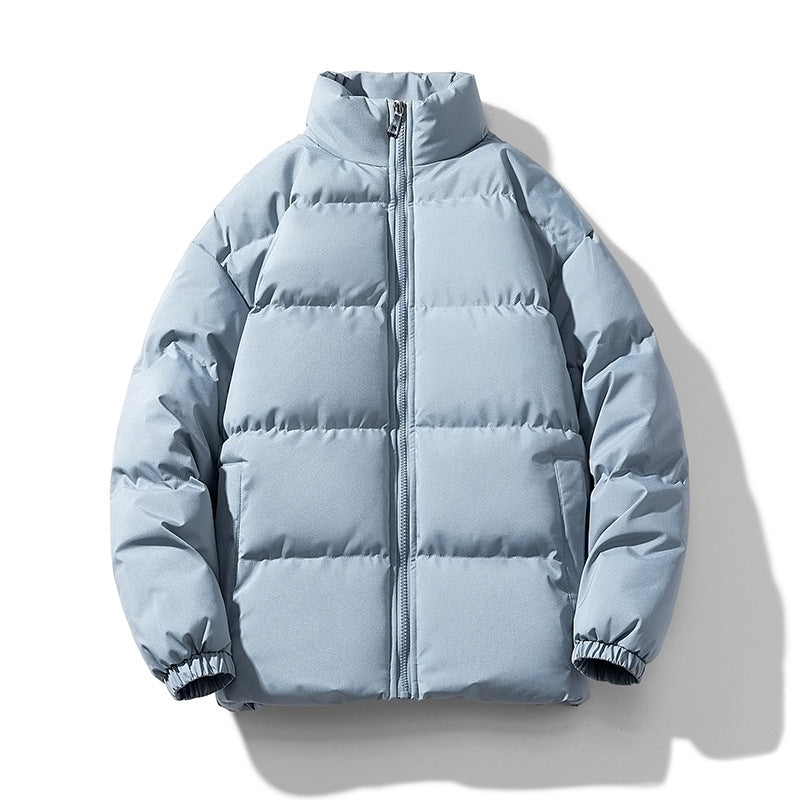 Herren voluminöse Isolationsjacke mit mattem Mikrofasermaterial und hohem Stehkragen – Marzano
