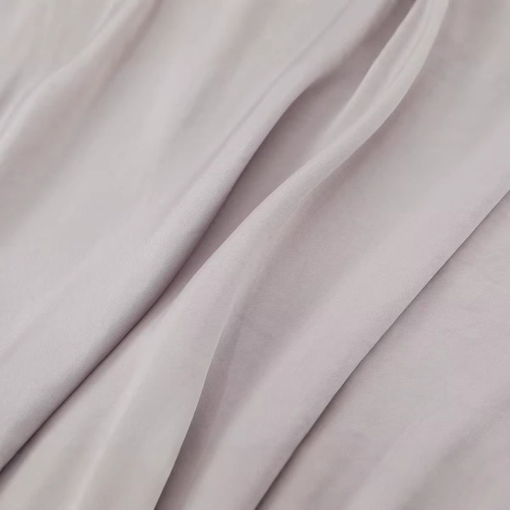 Damen Seidenähnliche Schlupfbluse mit Bindeschal und Ballonärmeln Echoarchiv