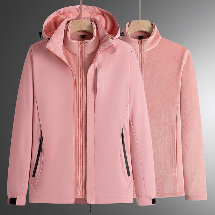 Herren Modular Softshell Parka mit abnehmbarer Fleece-Innenjacke, winddichter Außenschale und verstellbarer Kapuze – Taviero