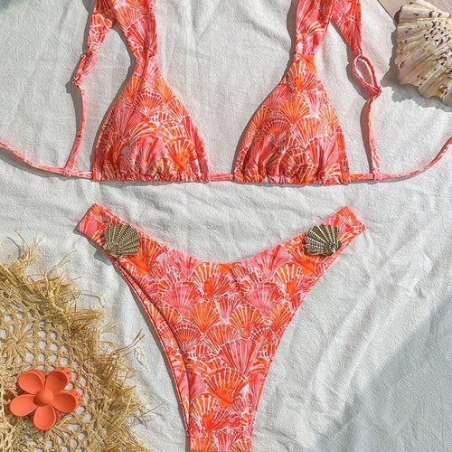 Damen Triangel-Bikini mit modischem Muschel-Design Echo Archiv