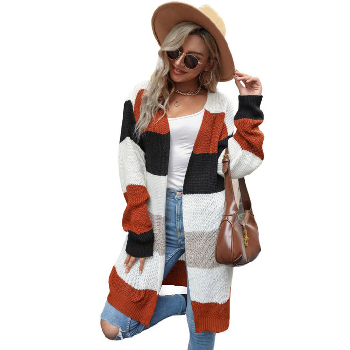 Damen Strickjacke mit blockfarbenen Streifen Echo Archiv