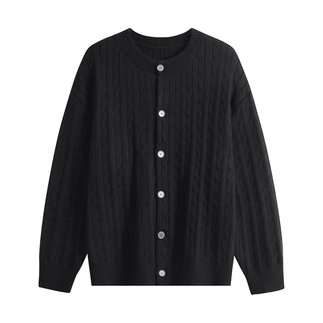 Damen Grobstrick-Cardigan mit Zopfmuster, Rundhalsausschnitt & durchgehender Knopfleiste Echoarchiv